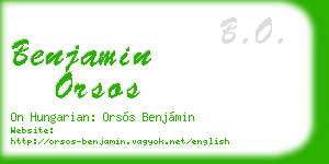 benjamin orsos business card